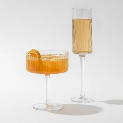 Ribbed Champagne Glass - Set of 2